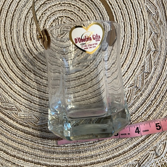 D’Onofrio Gifts Ltd. Glass Etched Container with Gold Handle - Picture 3 of 5